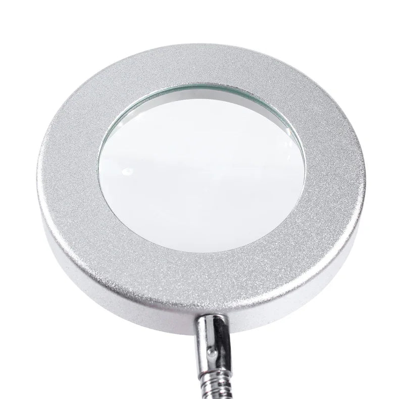 10X Folding Magnifying Glass Clip Desk Lamp with LED Light