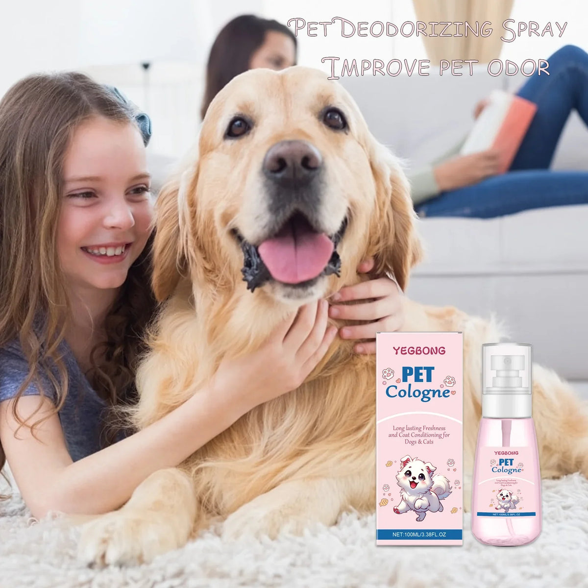 YEGBONG Pet Cologne Spray – Baby Powder Scent & Odor Control