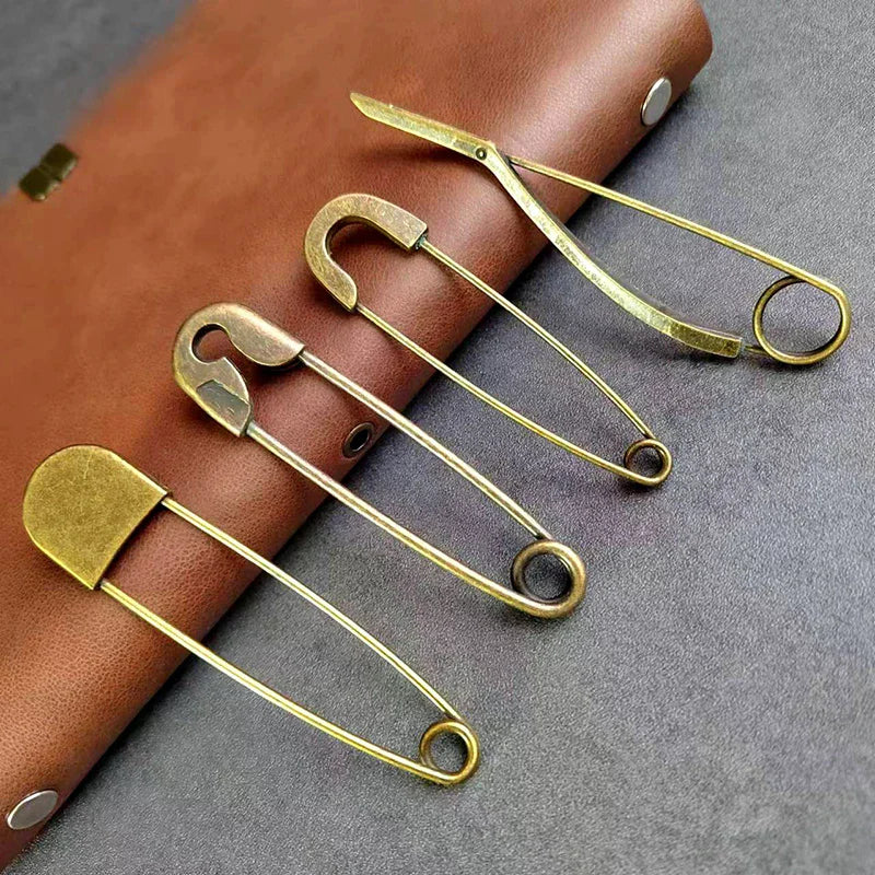 Retro Bronze Large Metal Safety Pins for Clothing & Scarves