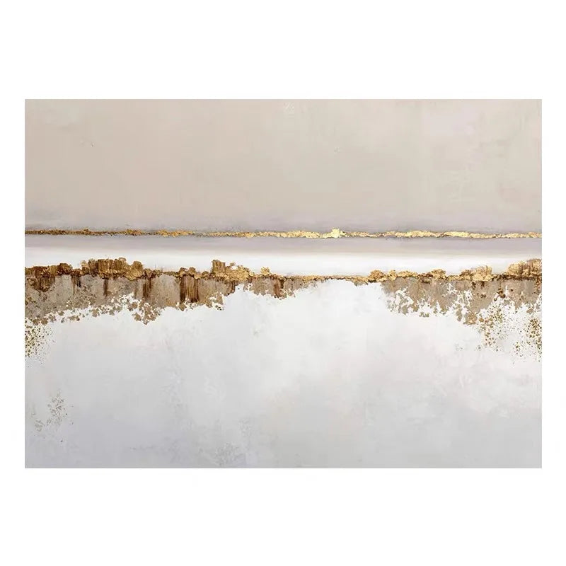 Custom Hand-Painted Abstract Oil Painting | Gold Foil Canvas Art