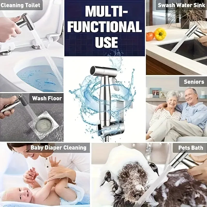 High-Pressure Handheld Shower Set | Self-Cleaning Nozzle