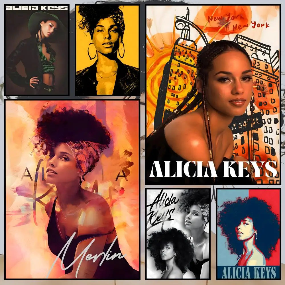 Alicia Keys HD Peel-and-Stick Waterproof Wall Poster
