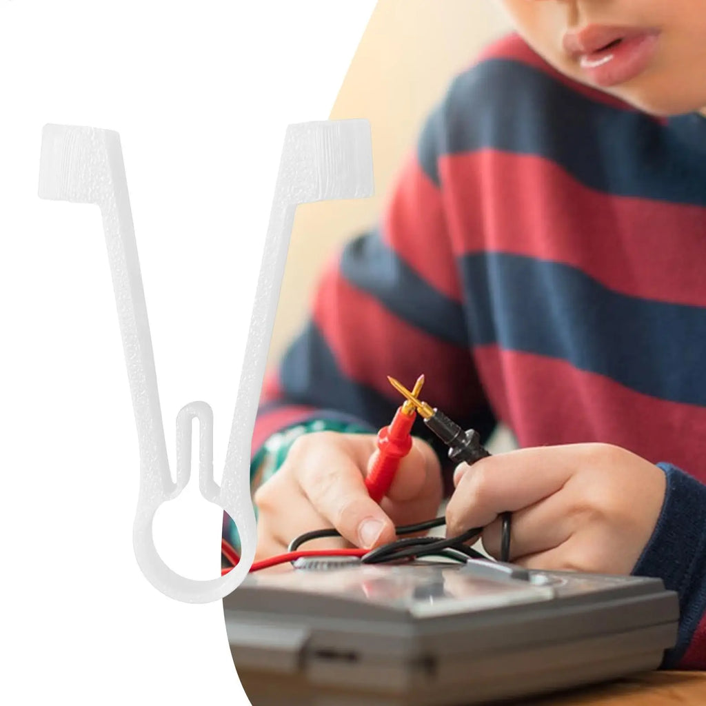 One-Handed Multimeter Probe Holder – 8mm Test Lead Clip