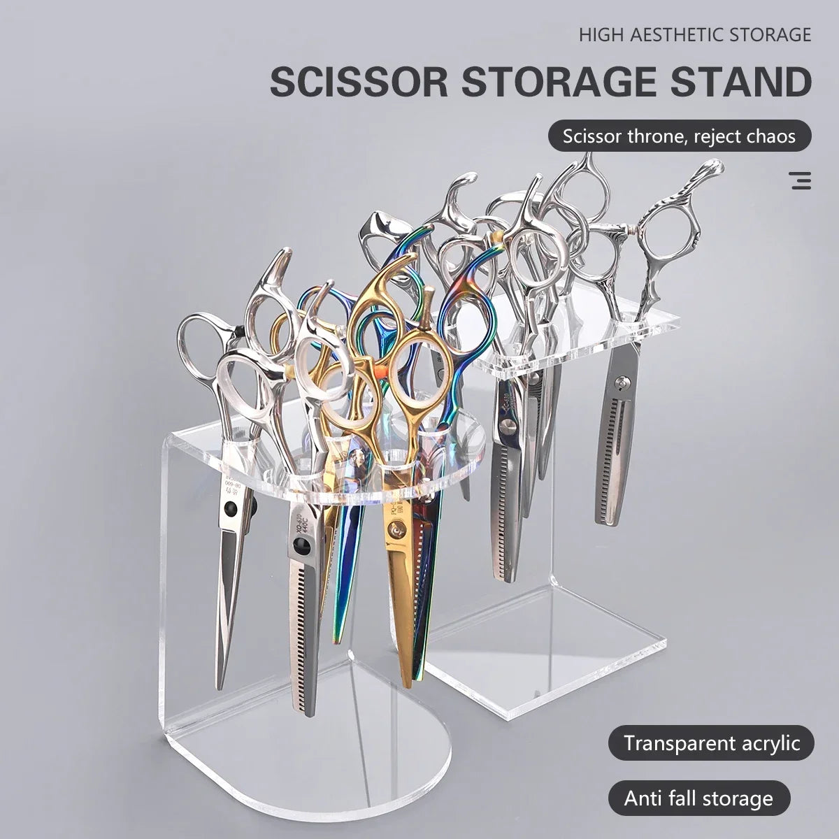 Barber Shears & Makeup Brush Storage Stand Organizer Rack