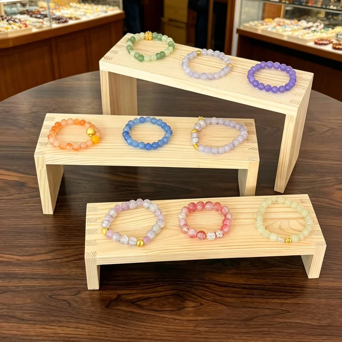 Ladder Wooden Jewelry Display Rack Long Short Bracelet Storage