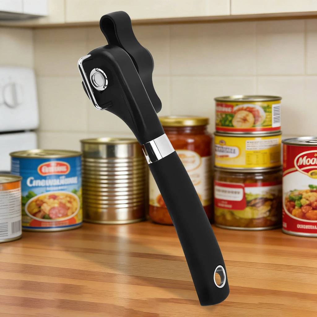 Manual Can Opener with Bottle & Jar Lid Opener – Stainless Steel