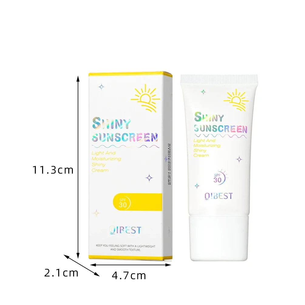 QiBest Glitter Sunscreen Cream – Brightening SPF Concealer 28g