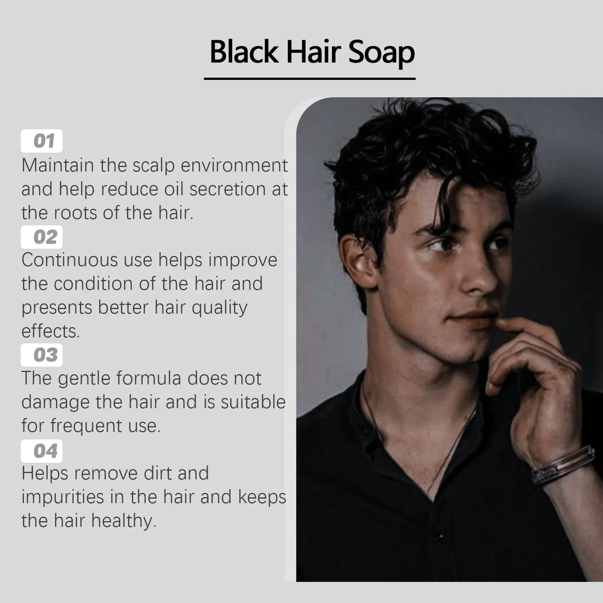 Bamboo Charcoal Solid Shampoo Bar – Scalp & Hair Nourishment