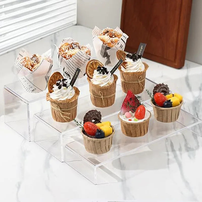 Acrylic U-Shaped Stackable Shelf | Figurine & Pastry Organizer