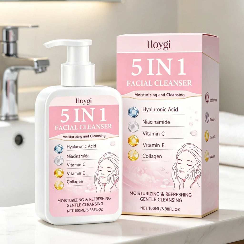 Hoygi 5-in-1 Facial Cleanser – Oil Control & Brightening Foam