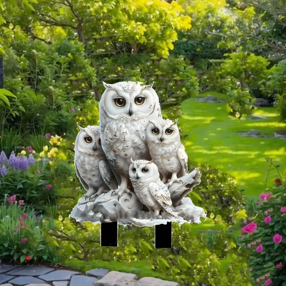 Acrylic Owl Garden Stake – Waterproof Figurine Yard Decor