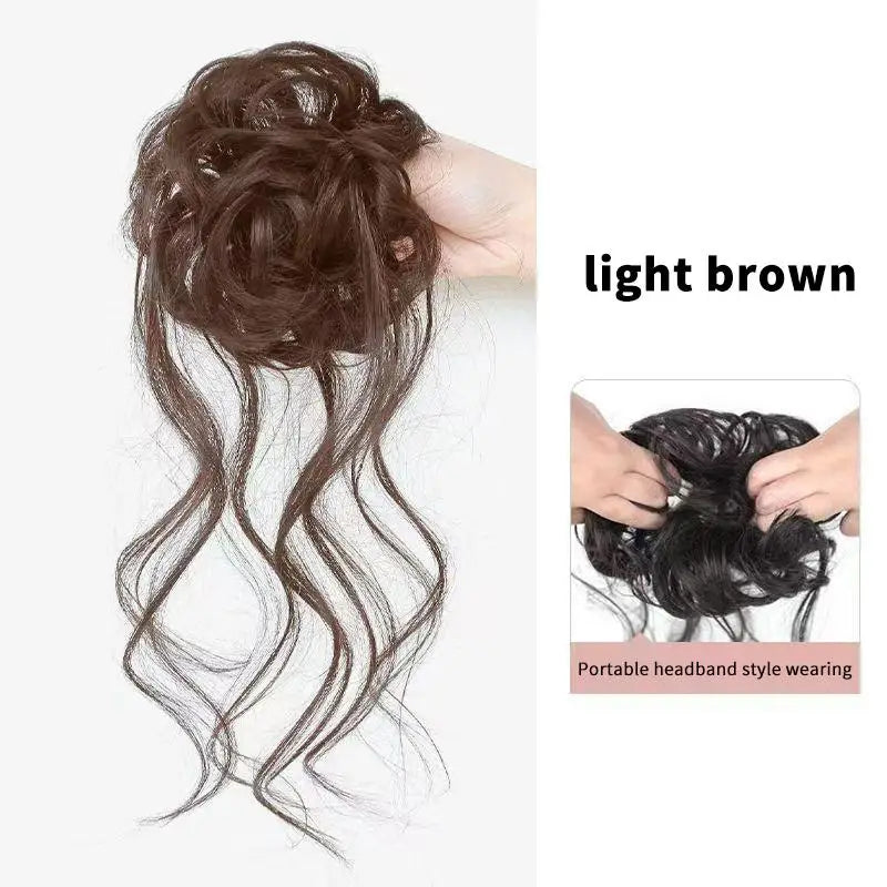 Wispy Dragon Bun Hair Extension – Messy Curly Clip-On Updo