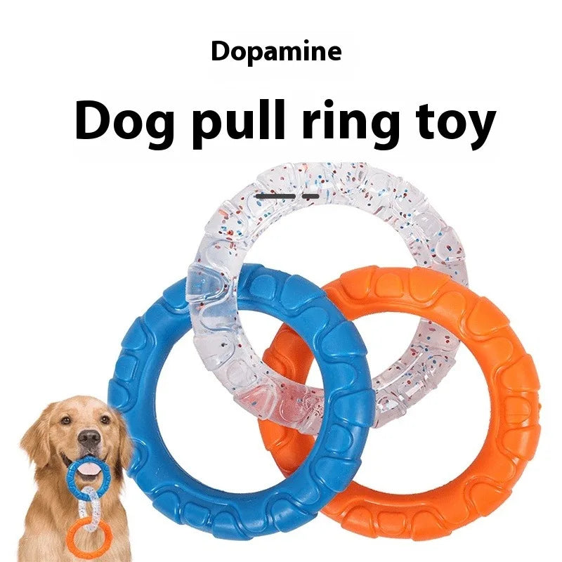 Dog Toys Pull Rings Tough Bite Cleaning Teeth Grinding Relieving