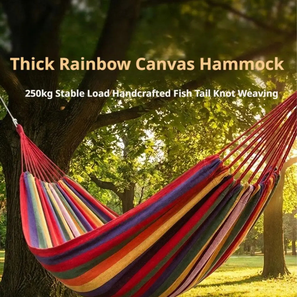 Outdoor Hammock Portable Camping Durable Canvas Hanging Bed Soft