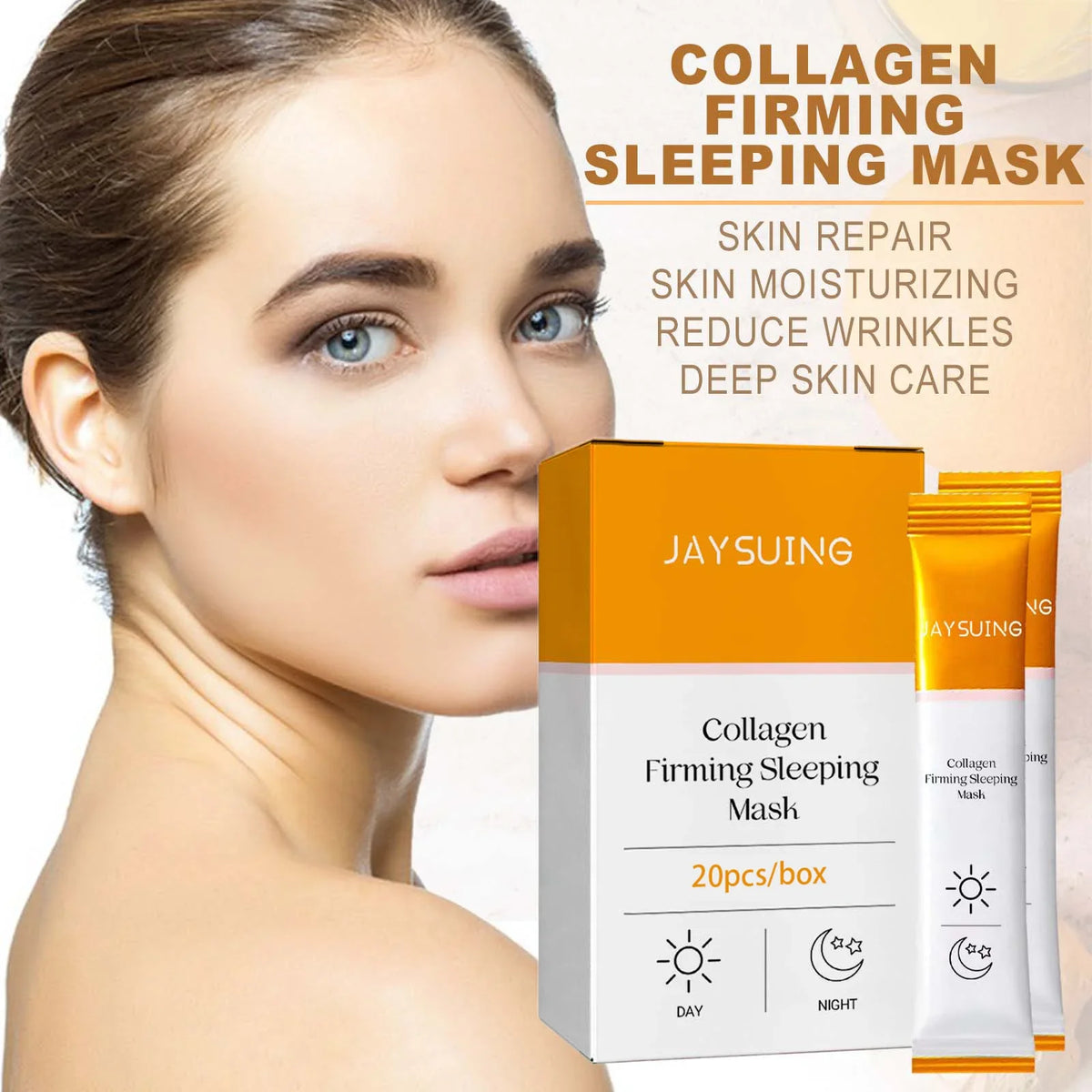 Jaysuing Collagen Sleep Mask – Hyaluronic Acid, 20pc