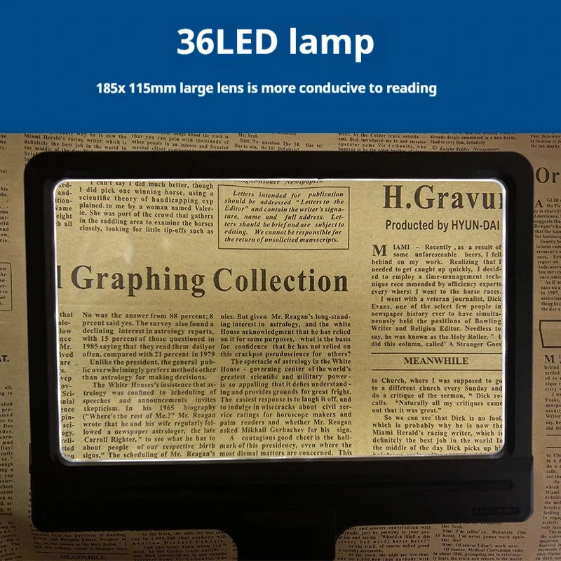 Fresnel Desktop Magnifier with Phone Holder & Charging