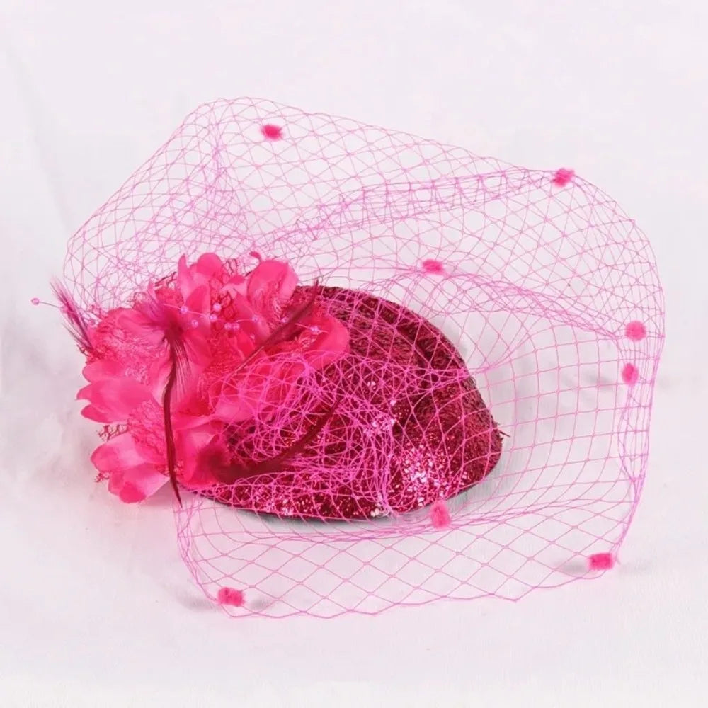 Felt Fascinator Hat – French Mesh Hair Clip Mini Top Hat