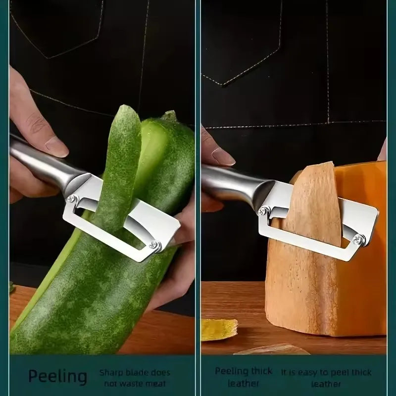 Stainless Steel Sugarcane Knife & Fruit Peeler | Kitchen Tool