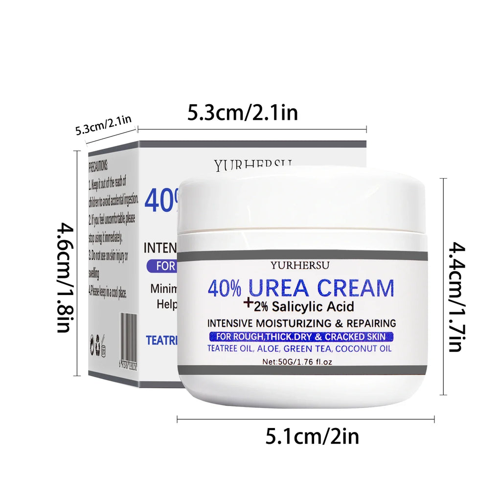 YURHERSU 40% Exfoliating Foot Cream for Dry Cracked Heels 50g