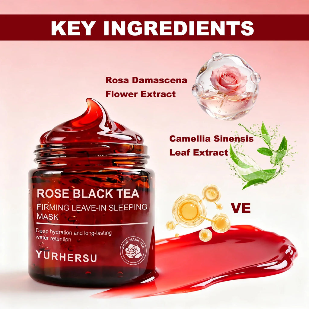 Rose Black Tea Overnight Sleeping Mask – Hydration & Glow