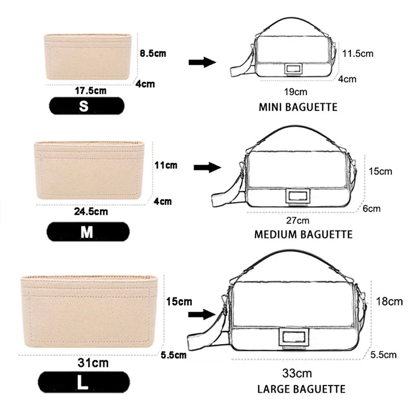 Felt Bag Organizer Insert – Multi-Pocket Handbag Liner