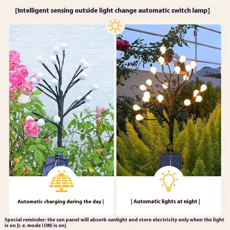 LED Solar Waterproof Round Ball Branch Light Cross-border Bestseller
