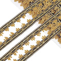 18 Yards Black & Gold Metallic Lace Ribbon Trim | Upholstery