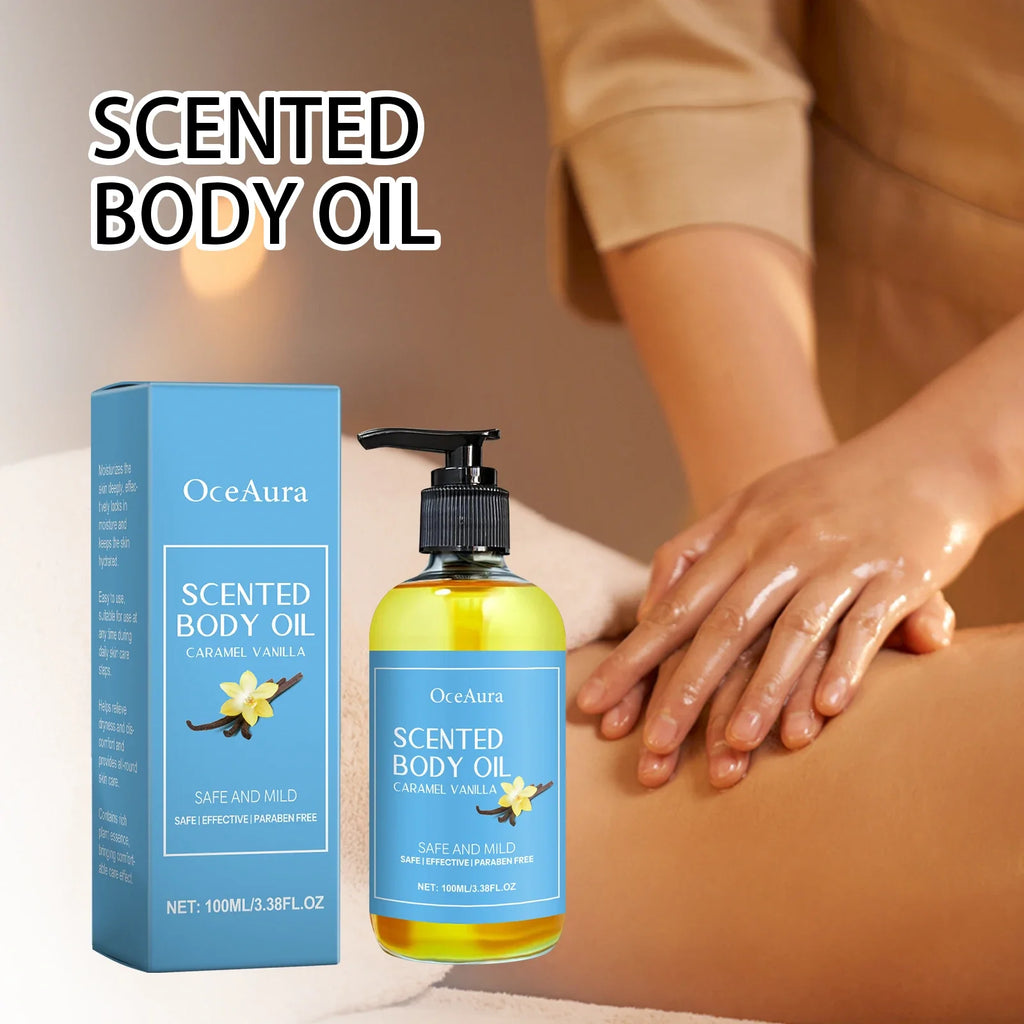OceAura Caramel Vanilla Body Oil – Deep Moisturizing Skin Oil