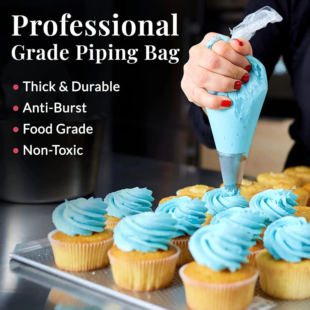 200-Pack Anti-Burst Disposable Piping Bags – Cake & Pastry