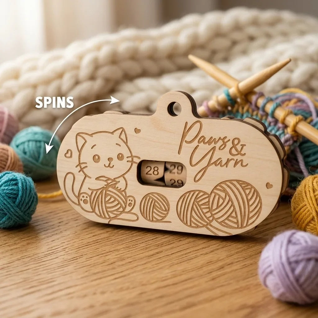 Wildflowers Birch Wood Row Counter for Knitting & Crochet