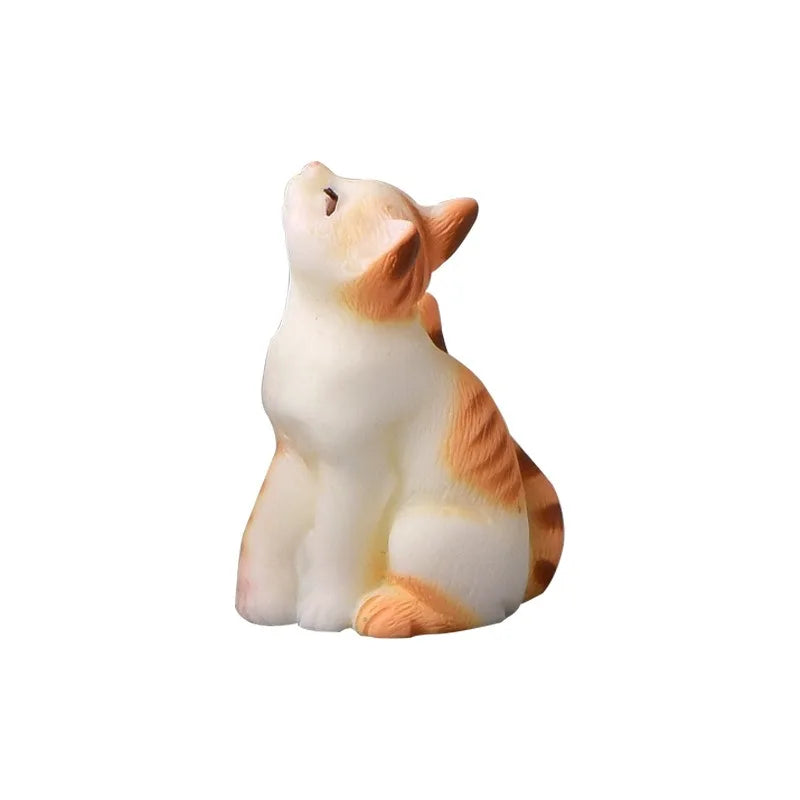 Resin Cat Figurine – Miniature Kitten Fairy Garden Decor