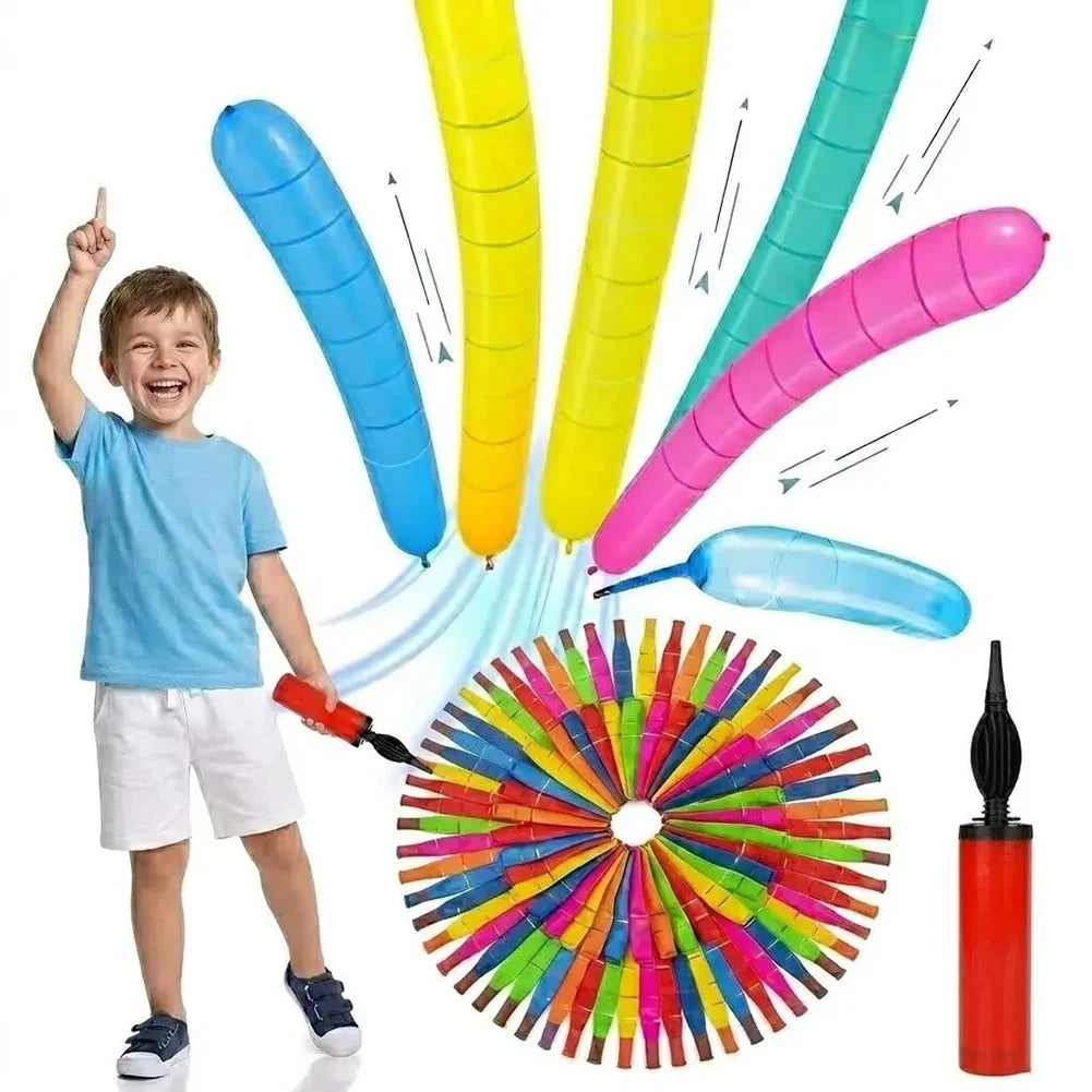 Rocket Balloons – Whistling Flying Strip Balloons for Parties