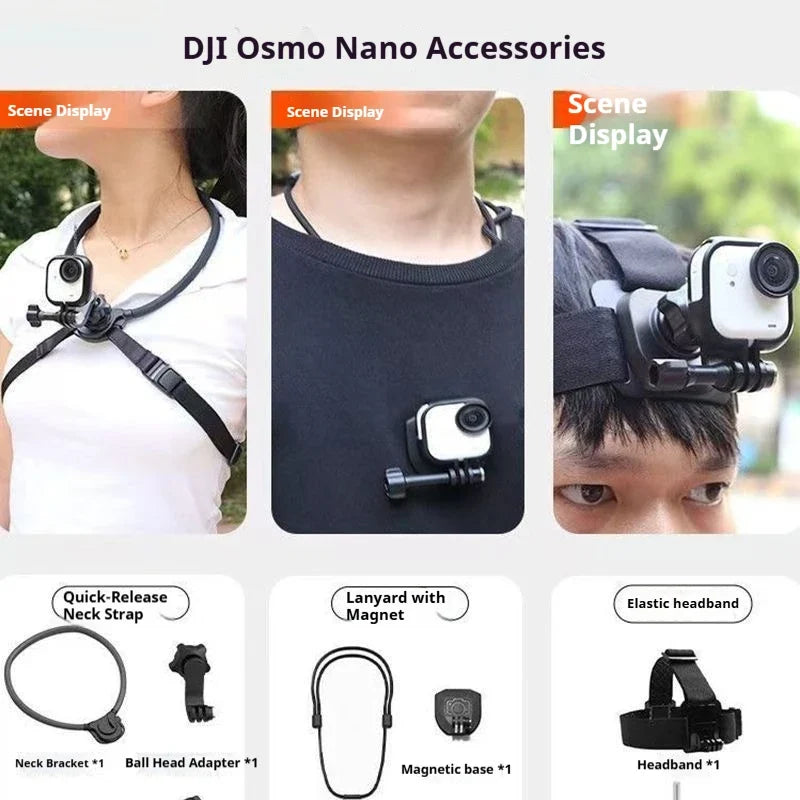 DJI OSMO NANO Accessories Kit – Chest, Head & Neck Mounts