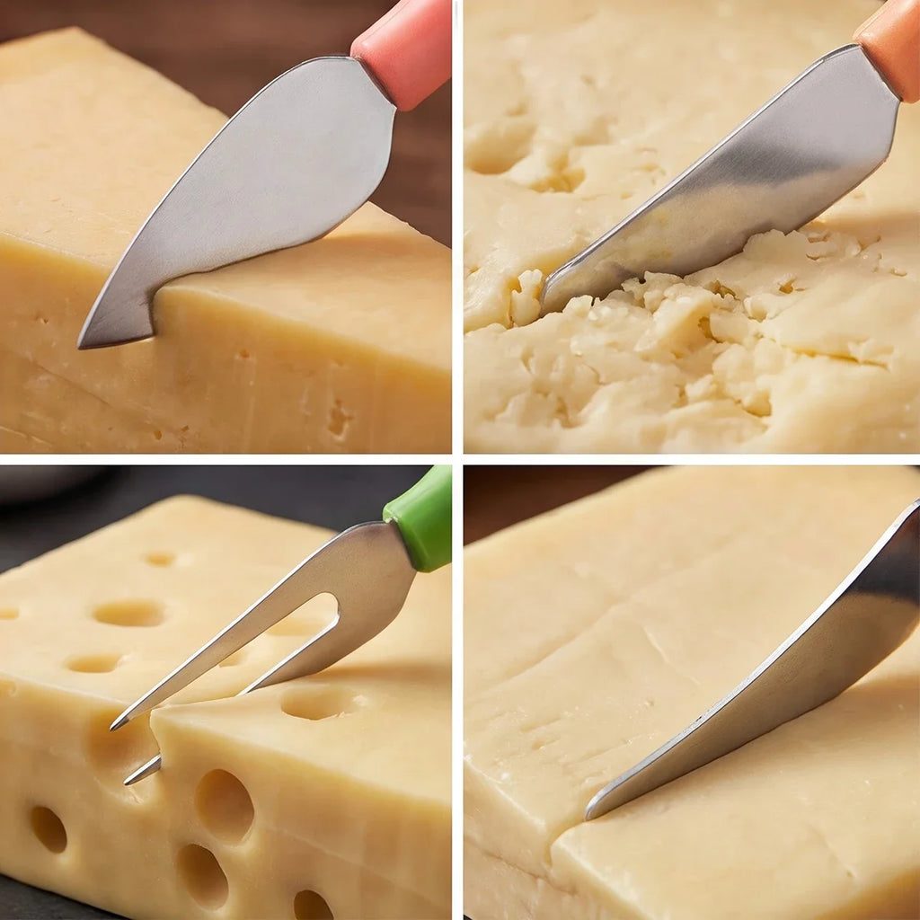 5-Piece Stainless Steel Cheese Knife Set – Fork & Spreader
