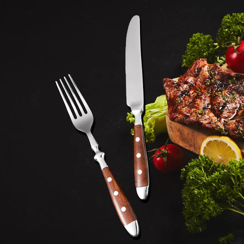 Elegant Stainless Steel Cutlery Set – Fork, Spoon & Steak Knife