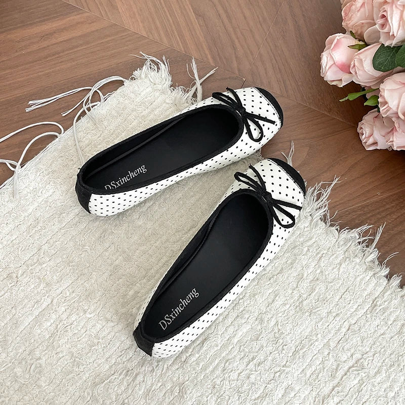Butterfly-Knot Women's Mary Jane Ballet Flats | Slip-On Dress Shoes