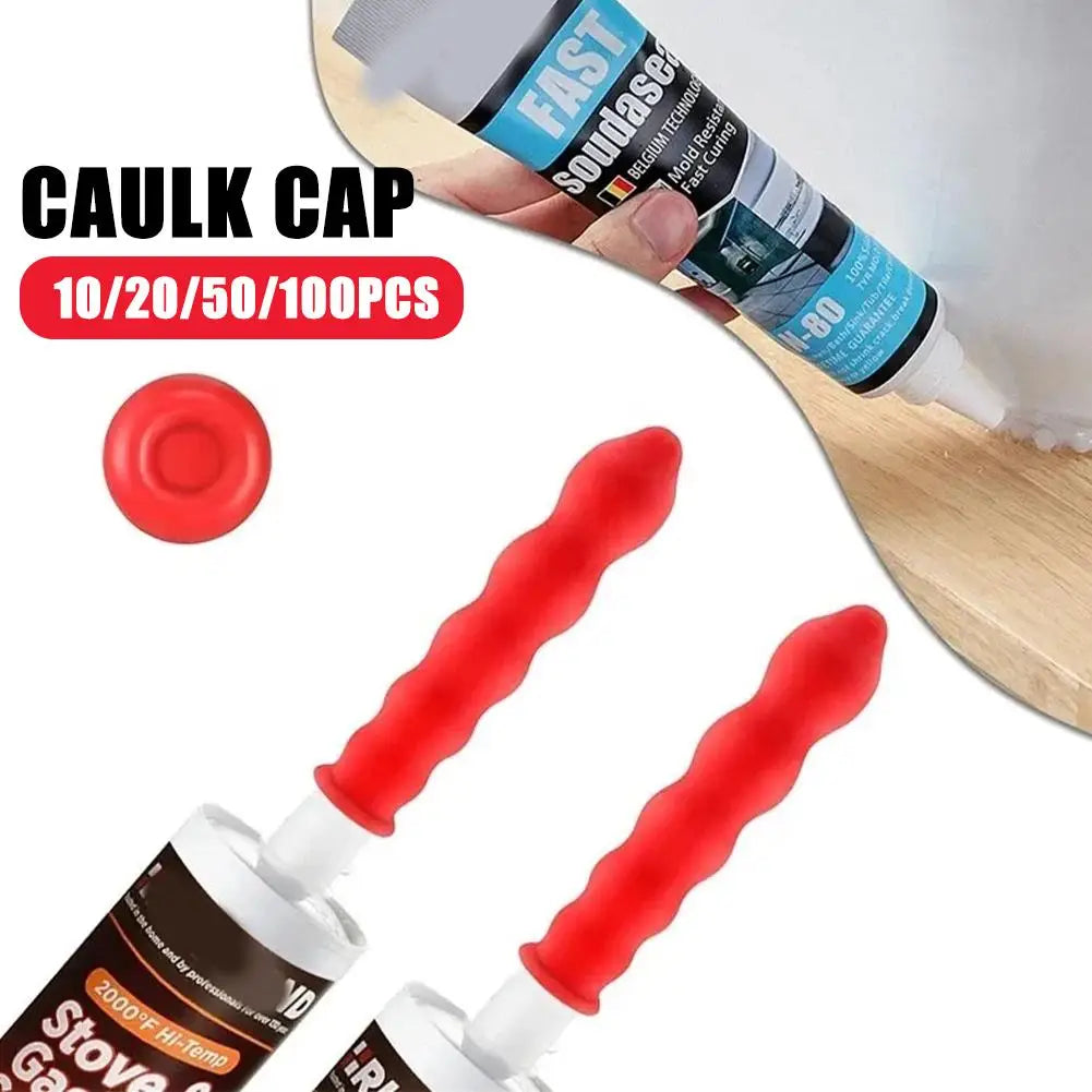Caulking Gun Nozzles Cap Red Caulk Saving Saver Tube Covers Sealing