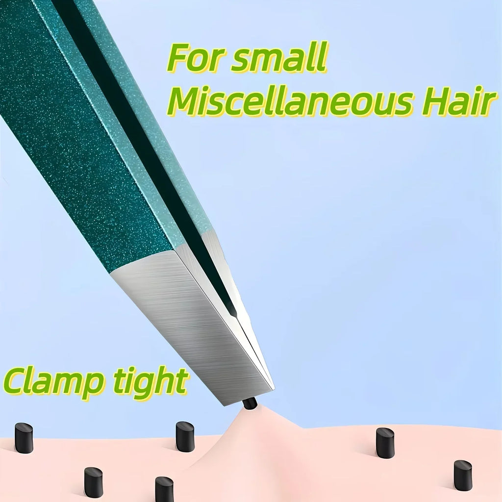Professional Eyebrow Tweezers Set – Slant & Pointed Tip + Case