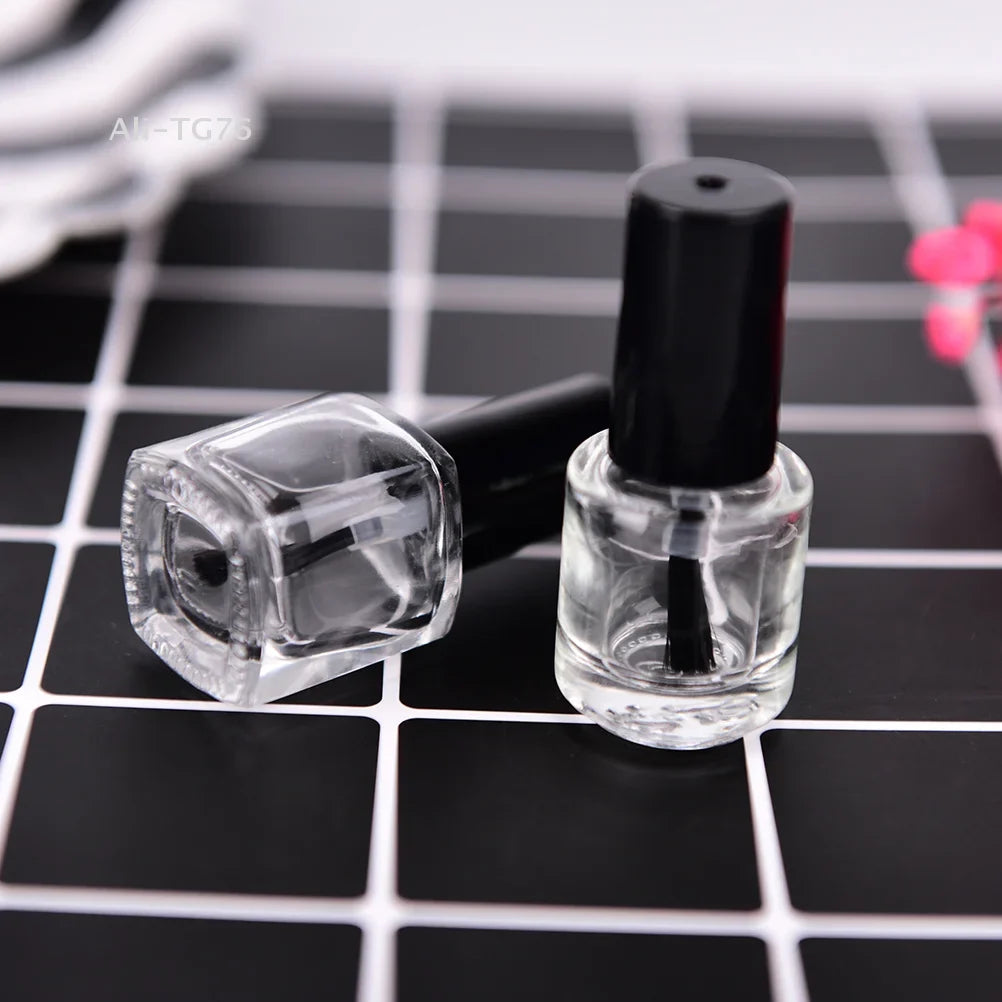 5ml Clear Glass Nail Polish Bottle with Lid & Brush