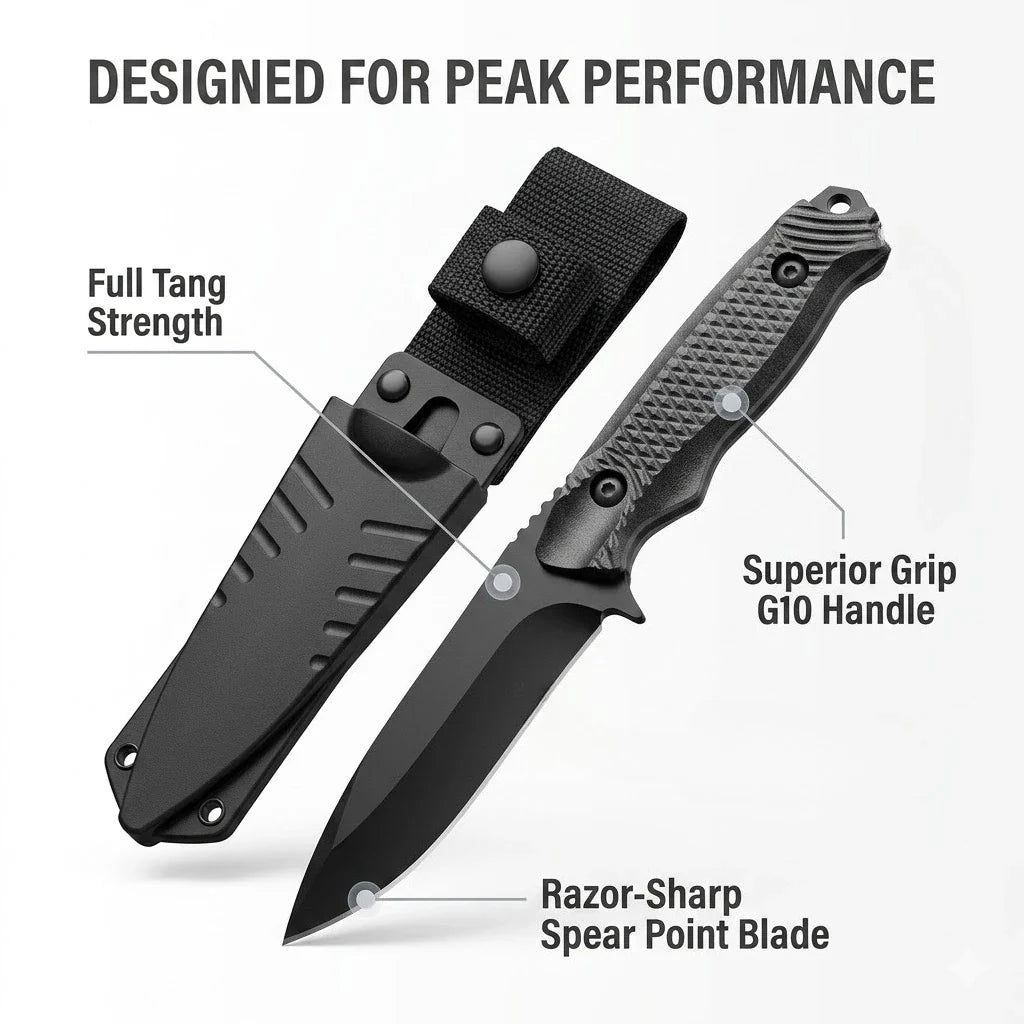 PLYS Dragon Bone Fixed Blade Knife – Outdoor Stainless Steel
