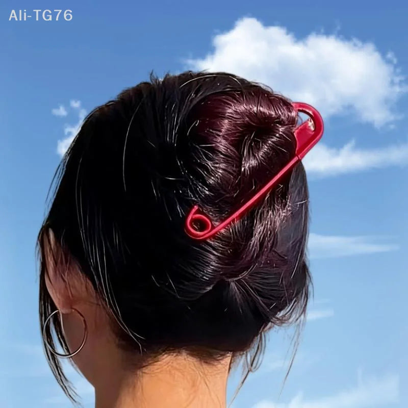 Safety Pin Metal Hair Claw Clip Barrette | Women & Girls