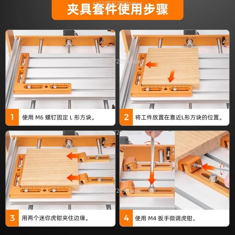 90° Right Angle Clamp with Adjustable Height Gauge | Woodworking
