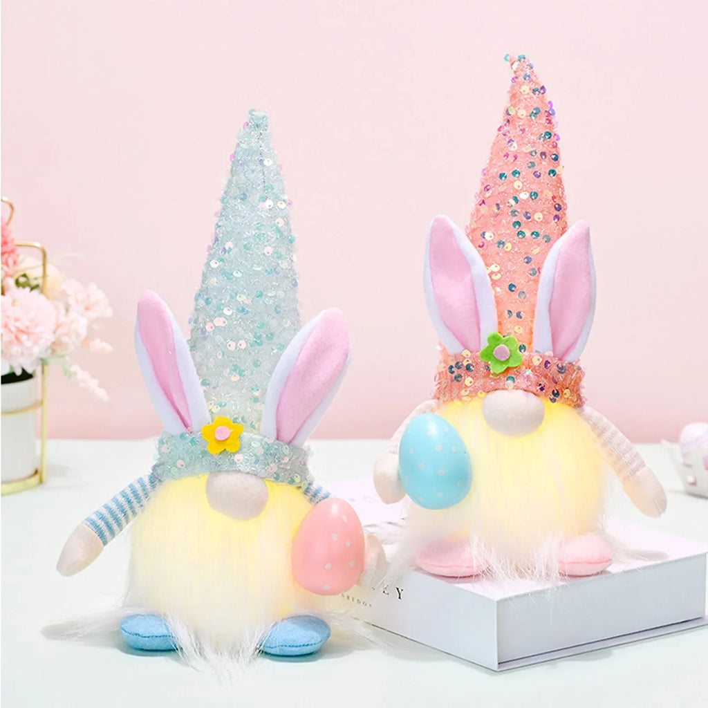 Easter Bunny Plush Figurine | Spring Décor Rabbit Sculpture