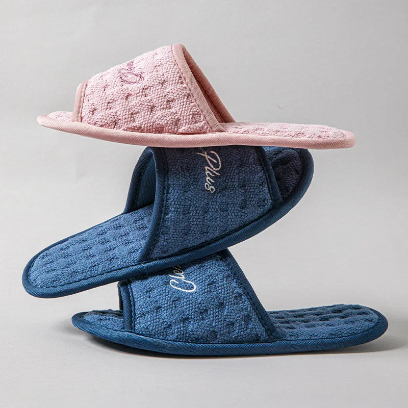 Women's Cotton Open Toe Indoor Slippers | Soft Sole Minimalist