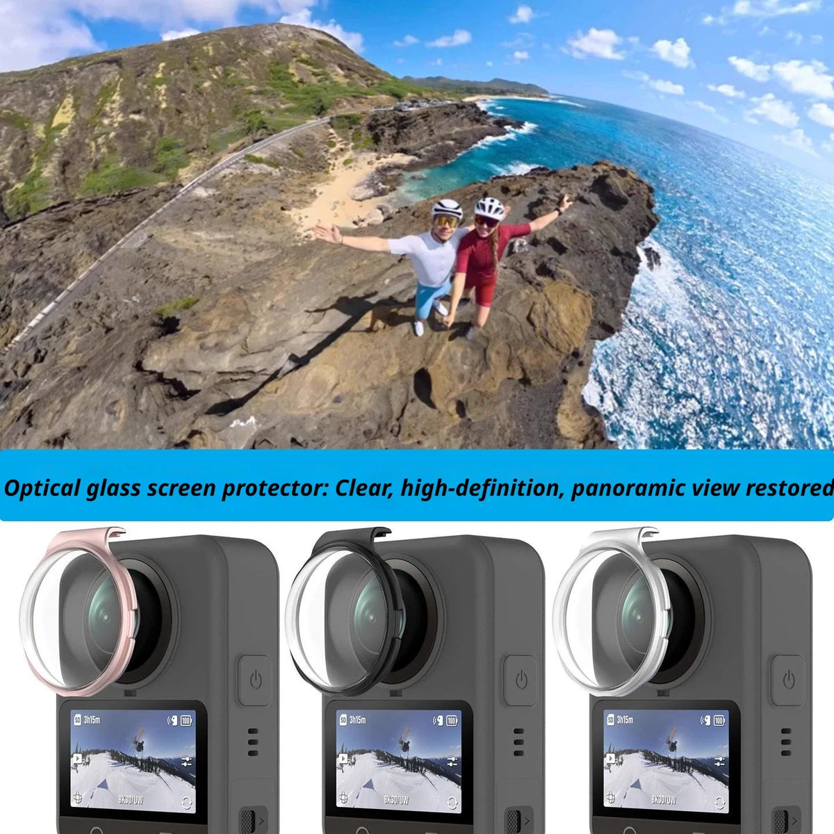 DJI Osmo 360 Tempered Glass Lens Protectors – 2-Pack
