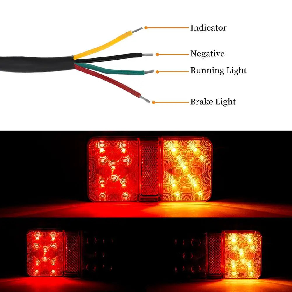 12V 24V 12-80V LED Truck Tail Lamp Taillight Turn Signal Indicator