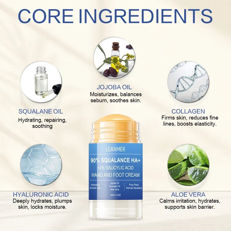 2% Salicylic Acid & 90% Squalane Foot & Hand Cream | LGRAMER