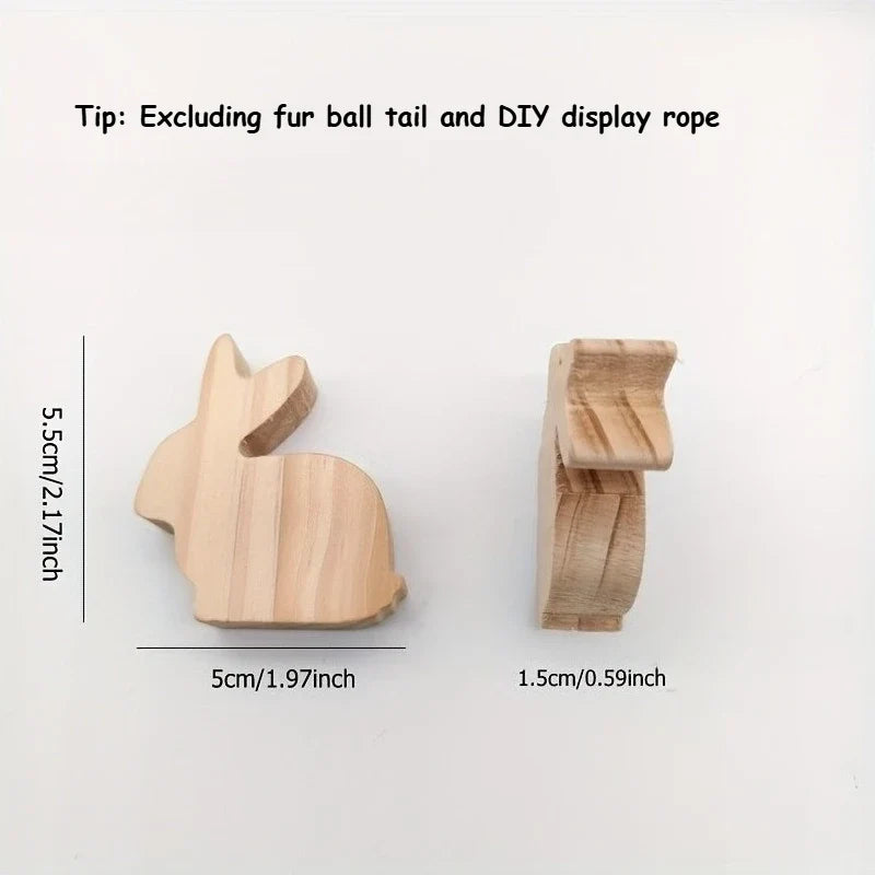 5-Piece Wood Bunny Sculpture Set – Minimalist Rabbit Home Decor