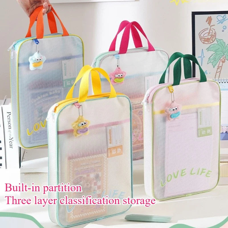 L-Shaped EVA File Bag – Large Opening Stationery Organizer