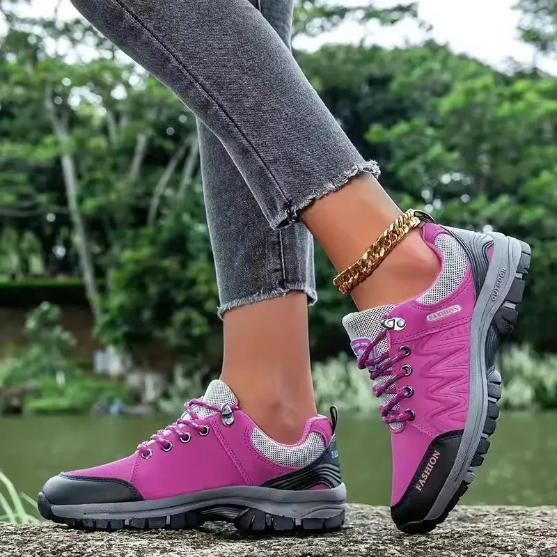 Women's Breathable Mesh Hiking Sneakers – Anti-Slip Outdoor Shoes